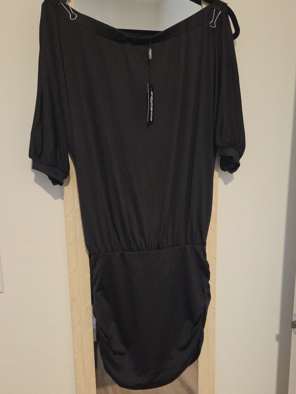 zeagoo Black Off-Shoulder Midi Dress